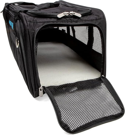 Sherpa Expandable Travel Pet Carrier, Airline Approved & Guaranteed On Board - Black, Medium