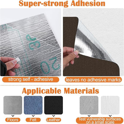Cat Scratch Furniture Protector - 100" x 13.8" Trimmable Self-Adhesive Cats Claws Scratch Pads, DIY Cat Climbing Couch Protector for Scratch Post Cat Tree Replacement Indoor (Brown)