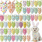 Abbylike 50 Pcs Easter Dog Bandanas Bulk Bunny Egg Carrot Bandanas for Dogs Triangle Kerchief Bibs Scarf Set for Pet Easter Costume Photo Props Accessories Pet Shops, 25 Styles (19.7 x 13.8 x 13.8)