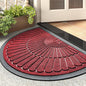 tchdio Door Mat Outdoor Indoor Entrance Doormat-Semicircular Durable Rubber Non Slip Front Door Mat for Outside Inside Entry Entryway Dirt Trapper WelcomeMat for Muddy Paws and Shoes-Red 17”x30”