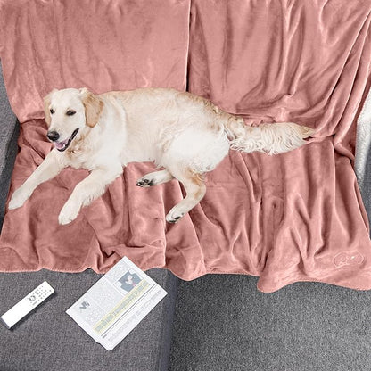 PETMAKER Dog Blanket - 80x100in Reversible Sherpa Blanket - Throw Blankets for Bed, Couch, Crate, or Car - Machine Washable Puppy Essentials (Pink)