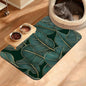 Tropical Palm Feeding Mat,Green Leaves Absorbent Quick-Dry Cat Dog Food and Water Bowl Mats,Non-Slip Rubber Backing Mat,Cat Dog Accessories Supplies 16" x 24"