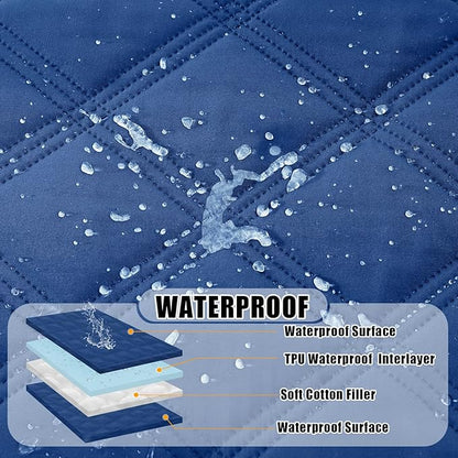 Smiry Waterproof Dog Bed Cover Blanket 52x82, Soft Reversible Pet Blanket, Washable Leakproof Cats Dogs Couch Cover for Sofa, Couch, Furniture, Navy/Navy