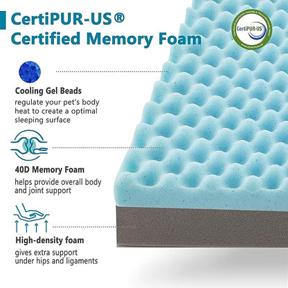 Orthopedic Extra Large Dog Bed for Large Dogs, 41 inches XL Washable with Waterproof Liner and Cooling Gel Memory Foam, Fits up to 110 lbs Pets