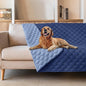 gogobunny 100% Double Sided Waterproof Dog Blanket Soft Pet Bed Cover Reversible Protect Furniture Couch Sofa Car for Puppy Large Dog Cat (Dark Navy/Light Navy, 82x120 Inch (Pack of 1))