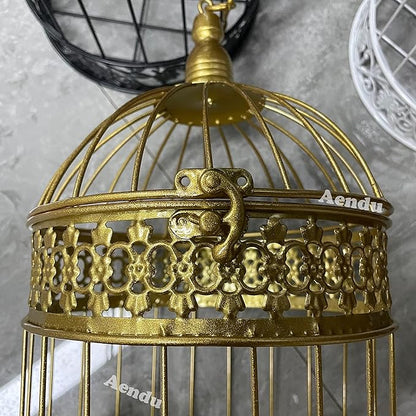 Iron Bird Cage for Wedding Decor and Flower Cage Decor Perfect Props for Hanging Flower Frames Indoor and Outdoor Decoration at Wedding Parties (Black)