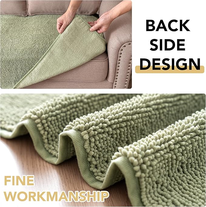H.VERSAILTEX Non Slip Pet Couch Cover Chenille Dog Bed Protector Thick Soft Sofa Slipcover Pet Friendly Washable Couch Cushion Covers for Pets (68" x 82", Sage)