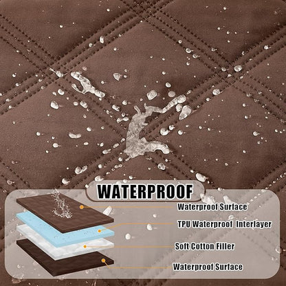 Smiry Waterproof Dog Bed Cover Blanket 40x80, Soft Reversible Pet Blanket, Washable Leakproof Cats Dogs Couch Cover for Sofa, Couch, Furniture, Brown/Chocolate