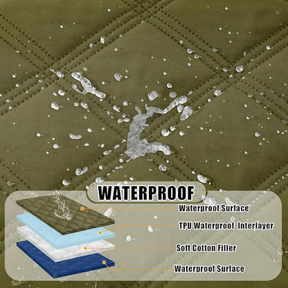 Smiry Waterproof Dog Bed Cover Blanket 30x70, Soft Reversible Pet Blanket, Washable Leakproof Cats Dogs Couch Cover for Sofa, Couch, Furniture, Green/Navy