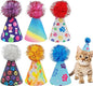 6pcs/Pack Mini Dog Party Hats for Small XS Cat Puppy Doggie Kitten Rabbit Stuffed Animals Birthday Holiday Party Grooming Accessories