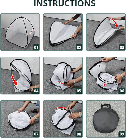 2 Pcs Pop Up Insect Barrier Plant Cover Tent, 30 x 28 x 28 Inch Foldable Garden Plant Protectors Mesh Enclosure, Garden Net Cage Bird Insect Guard Cover for Protecting Plants Fruits Vegetables