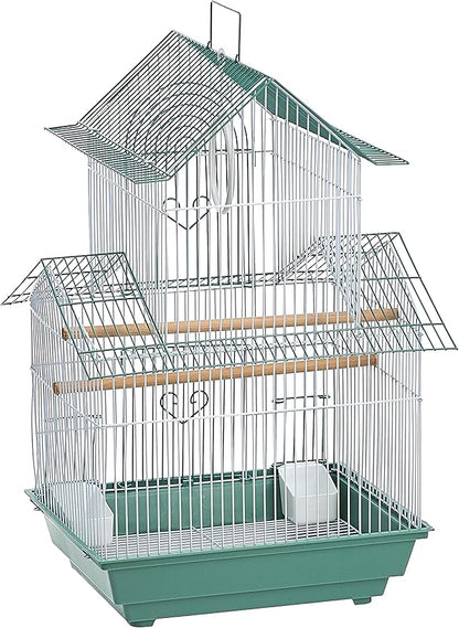Prevue Hendryx SP1720-4 Shanghai Parakeet Cage, Green and White