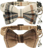 Breakaway Cat Collars - Bow Tie Cute Cat Collar with Bells for Girl Boy Cats, Puppy - Plaid Soft Adjustable Pet Collars Cat Accessories