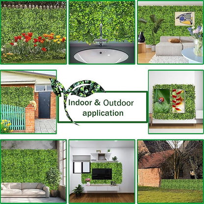 Artificial Plant Wall Roll: 40X120 in (33.5 sqft) UV-Anti Ivy Privacy Fence Screen Faux Greenery Panels Backdrop Boxwood Ivy Vine Leaf Hedge Fence for Indoor Outdoor Green Decor