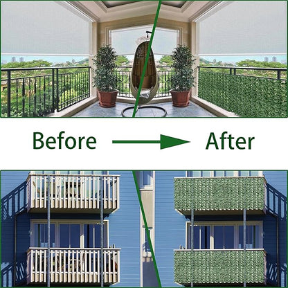 Artificial Ivy Privacy Fence Wall Screen: 72 x144 in UV-Anti Faux Greenery Backdrop Ivy Vine Leaf Hedges Fence Panels for Patio, Balcony, Garden, Backyard Indoor Outdoor Green Wall Decor